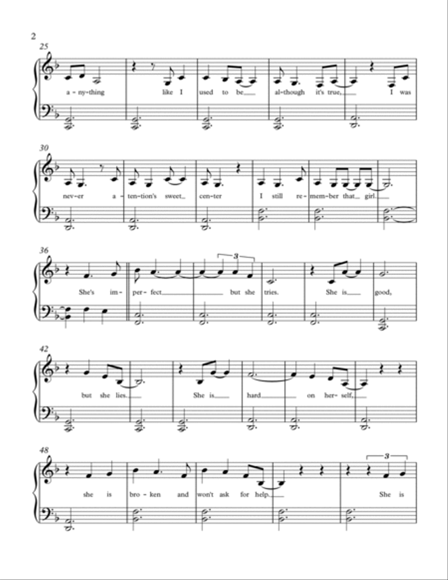 She Used To Be Mine Piano Solo scores gallery preview page 2