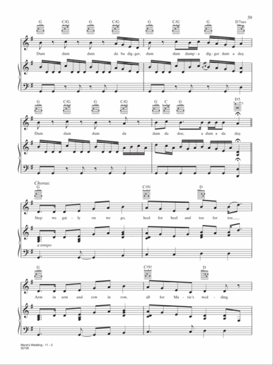 Marie's Wedding Piano, Vocal, Guitar scores gallery preview page 2