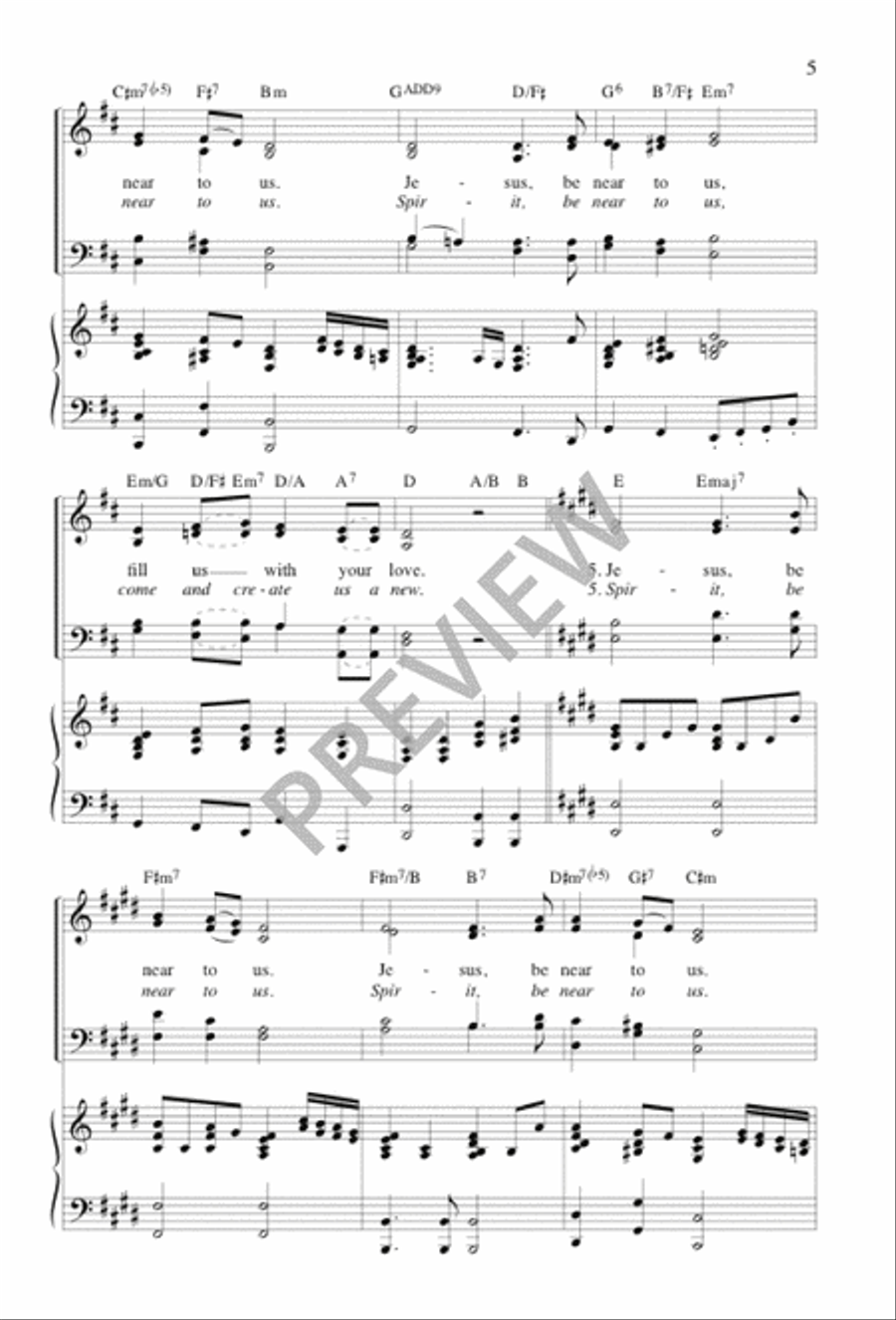 Jesus, Be Near to Us 4-Part scores gallery preview page 5