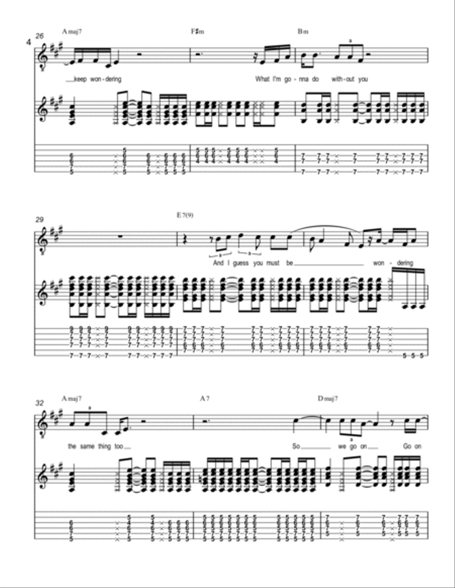 Neither One Of Us Electric Guitar scores gallery preview page 4