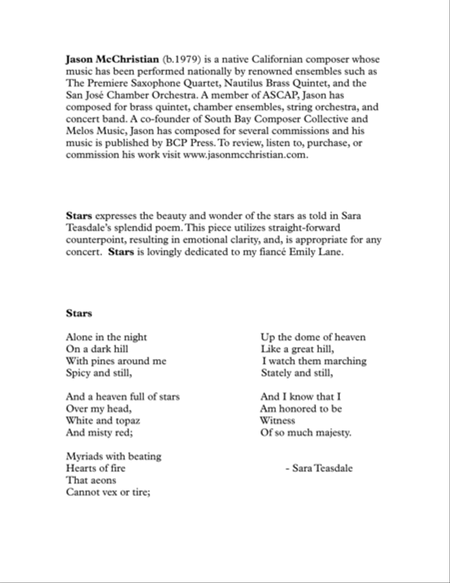 Stars - for SATB Choir 4-Part scores gallery preview page 2