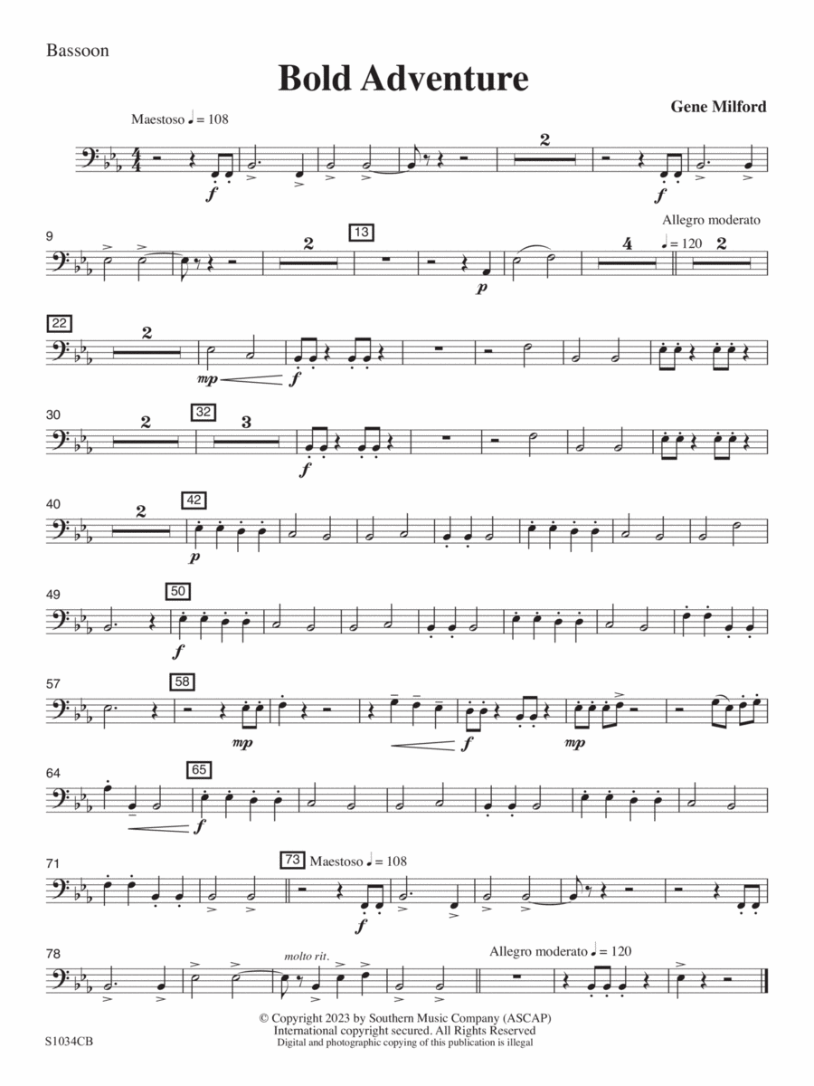 Bold Adventure - Bassoon Concert Band scores gallery preview page 1