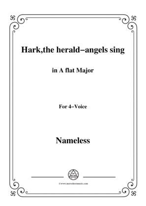 Nameless-Christmas Carol,Hark,the herald-angels sing,in A flat Major,for 4 Voice