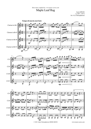 Maple Leaf Rag - Clarinet Quartet