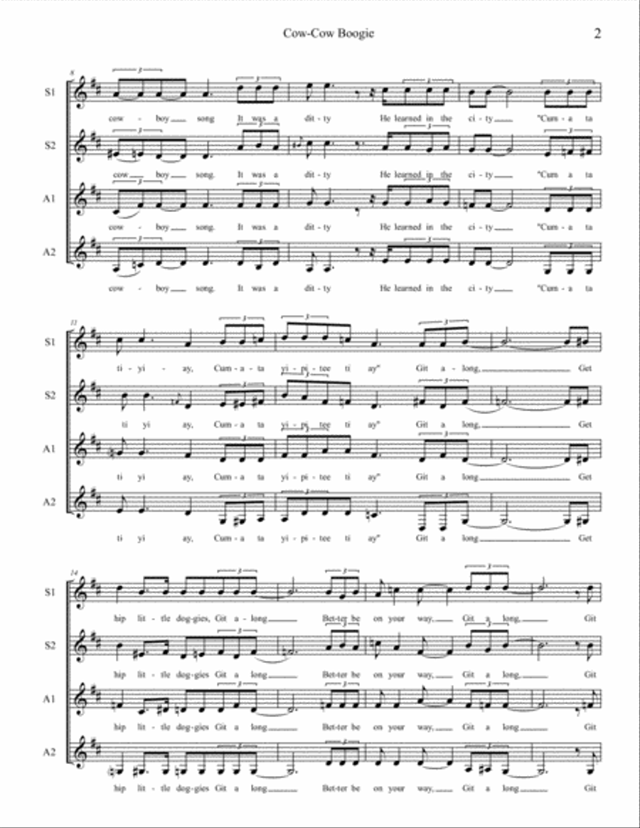 Cow-cow Boogie SSAA scores gallery preview page 2