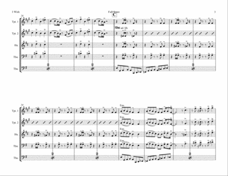 I Wish Brass Ensemble scores gallery preview page 3