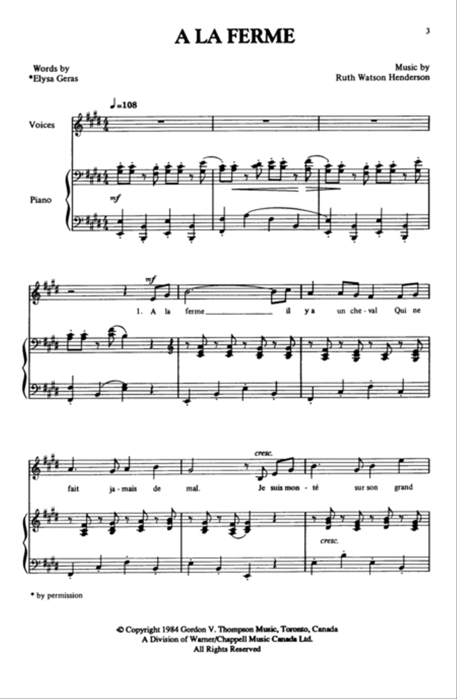 A La Ferme Unison Choir scores gallery preview page 2