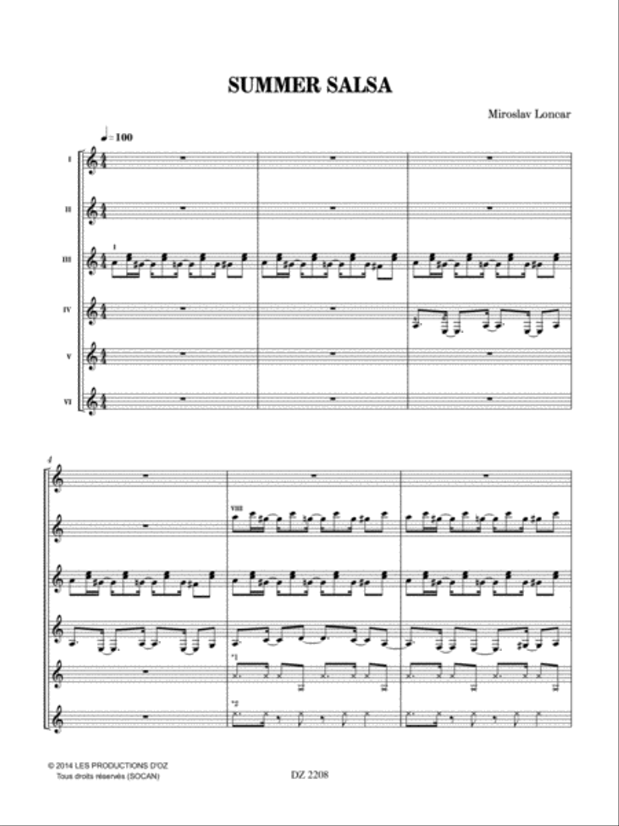 Summer Salsa Summer Salsa Guitar Ensemble scores gallery preview page 3