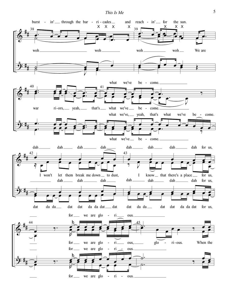 This Is Me This Is Me SSAA scores gallery preview page 5