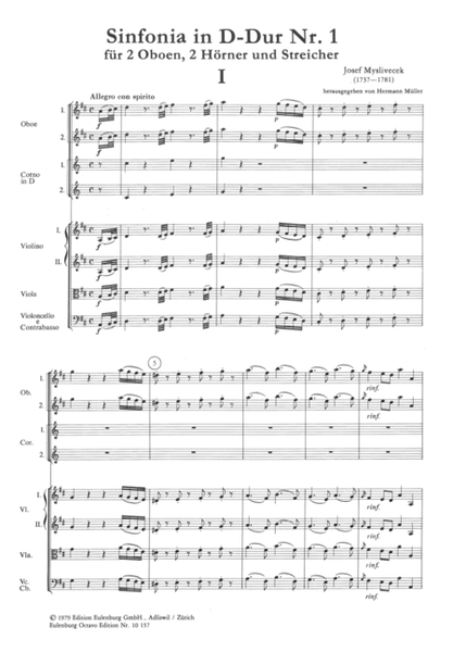 Sinfonia no. 1 Chamber Orchestra - Sheet Music
