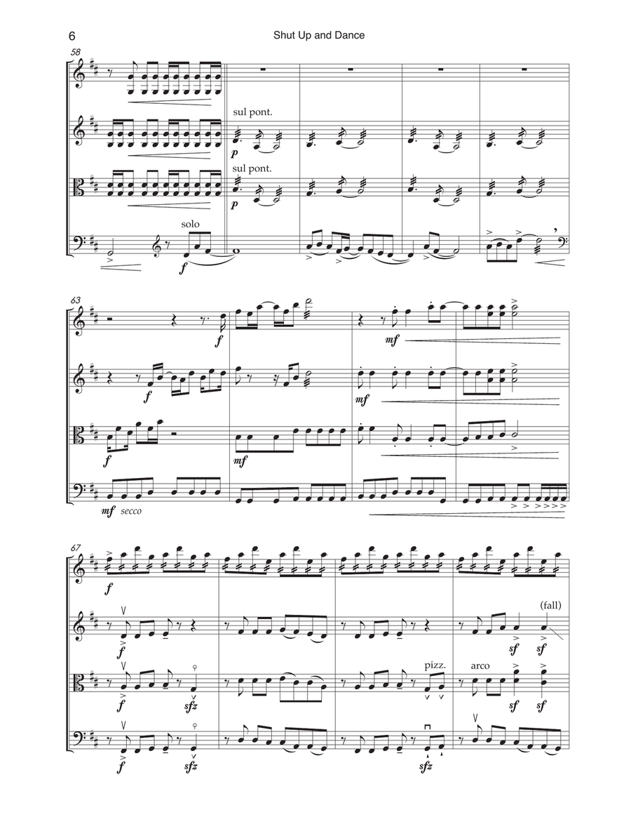 Shut Up And Dance Shut Up And Dance String Quartet scores gallery preview page 6