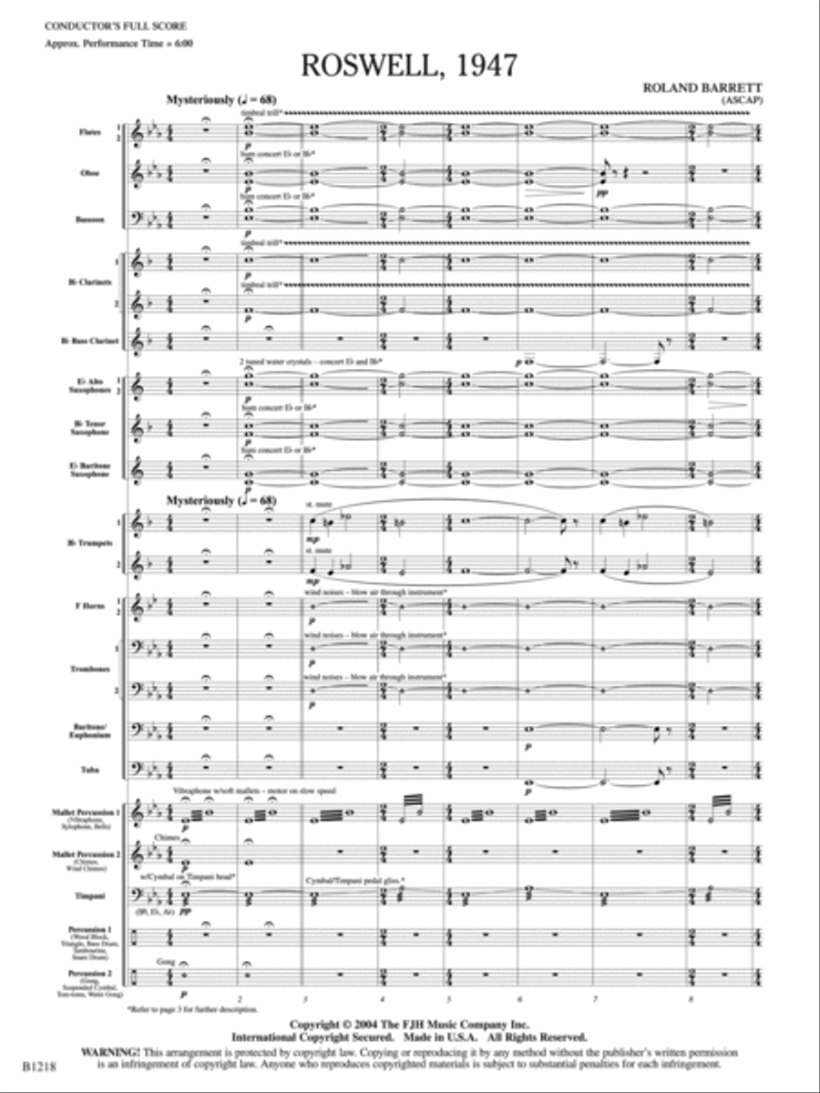 Roswell, 1947: Score Concert Band scores gallery preview page 4