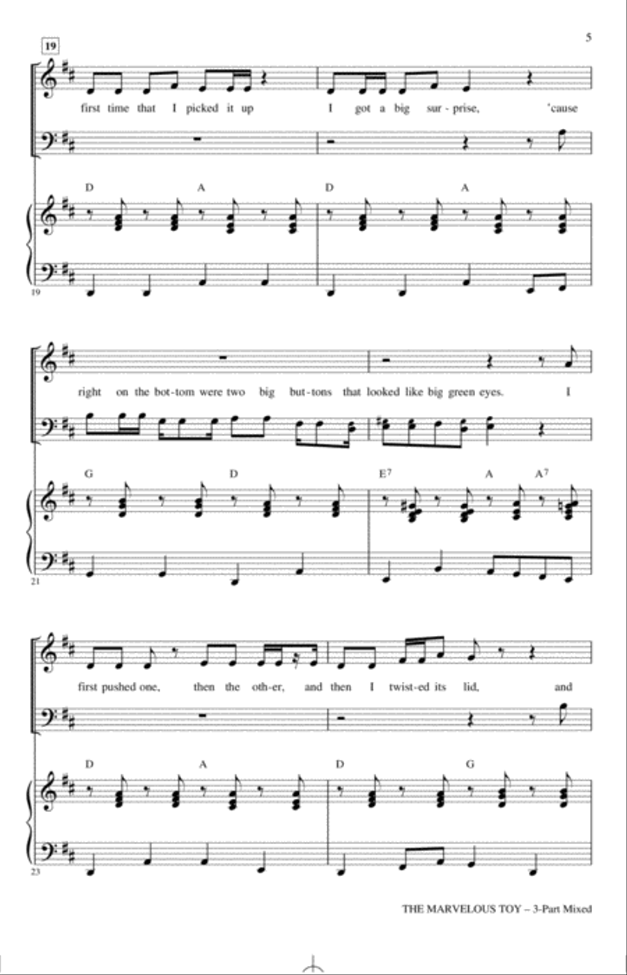 The Marvelous Toy (arr. Alan Billingsley) 3-Part scores gallery preview page 4