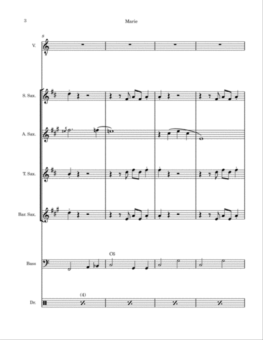 Marie Saxophone Quartet scores gallery preview page 4