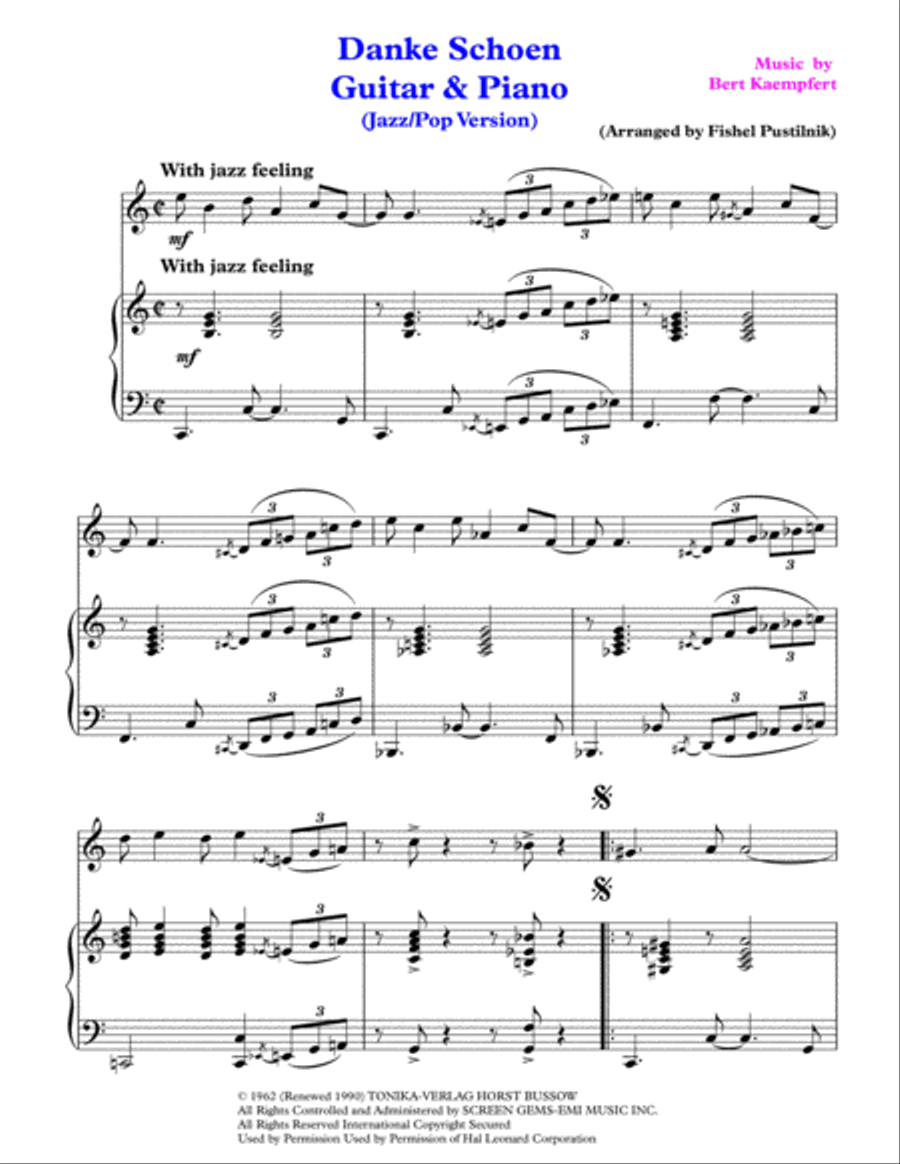 Danke Schoen Guitar scores gallery preview page 2
