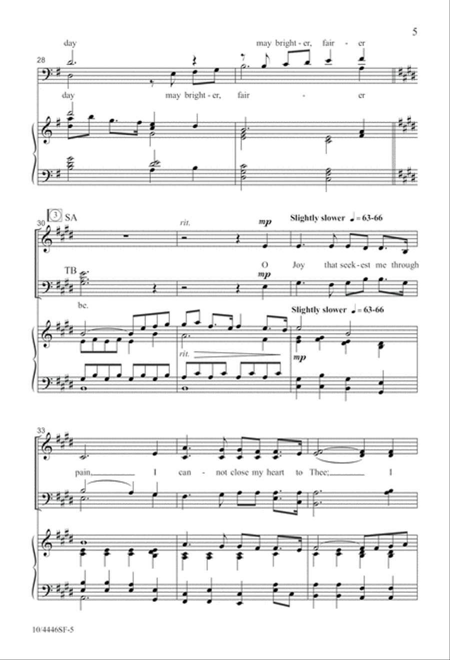 O Love That Will Not Let Me Go 4-Part scores gallery preview page 5