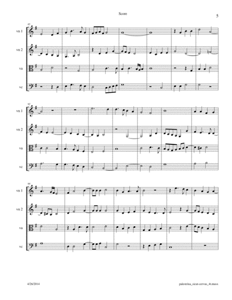 Palestrina: Sicut cervus for String Quartet image number null