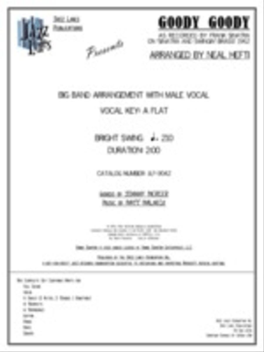 Goody Goody Big Band scores gallery preview page 1
