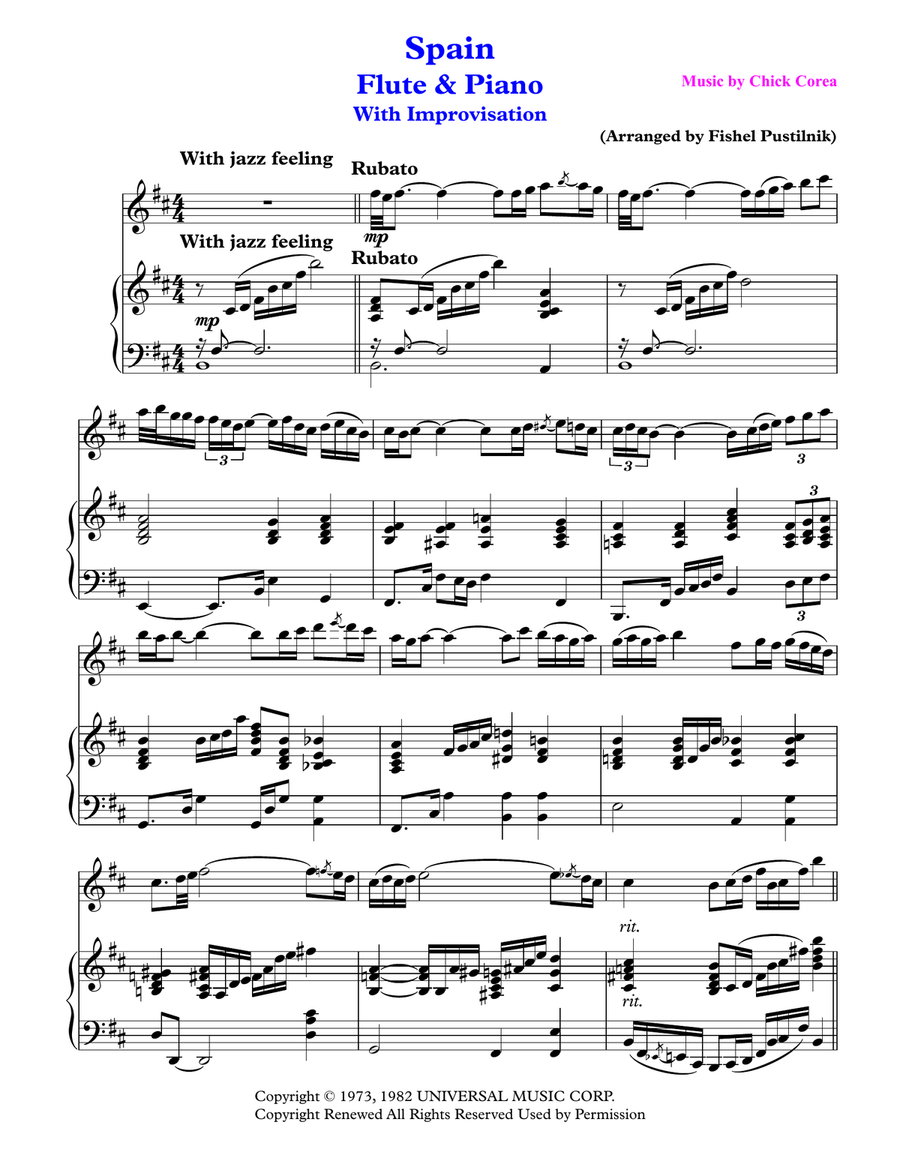 Spain Flute Solo scores gallery preview page 2