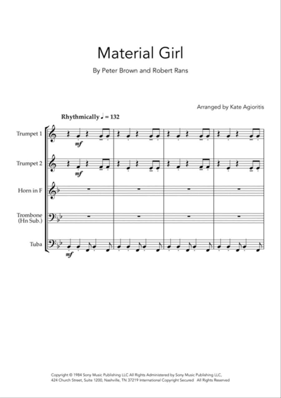 Material Girl Brass Quartet scores gallery preview page 3