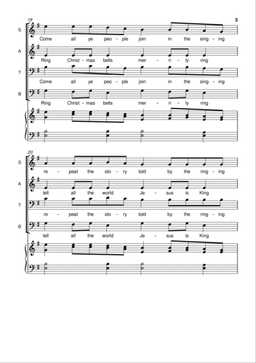 Ring Christmas Bells (Schedryk) - Mixed Choir - SATB - Arr. Forevergreens Music 4-Part scores gallery preview page 5