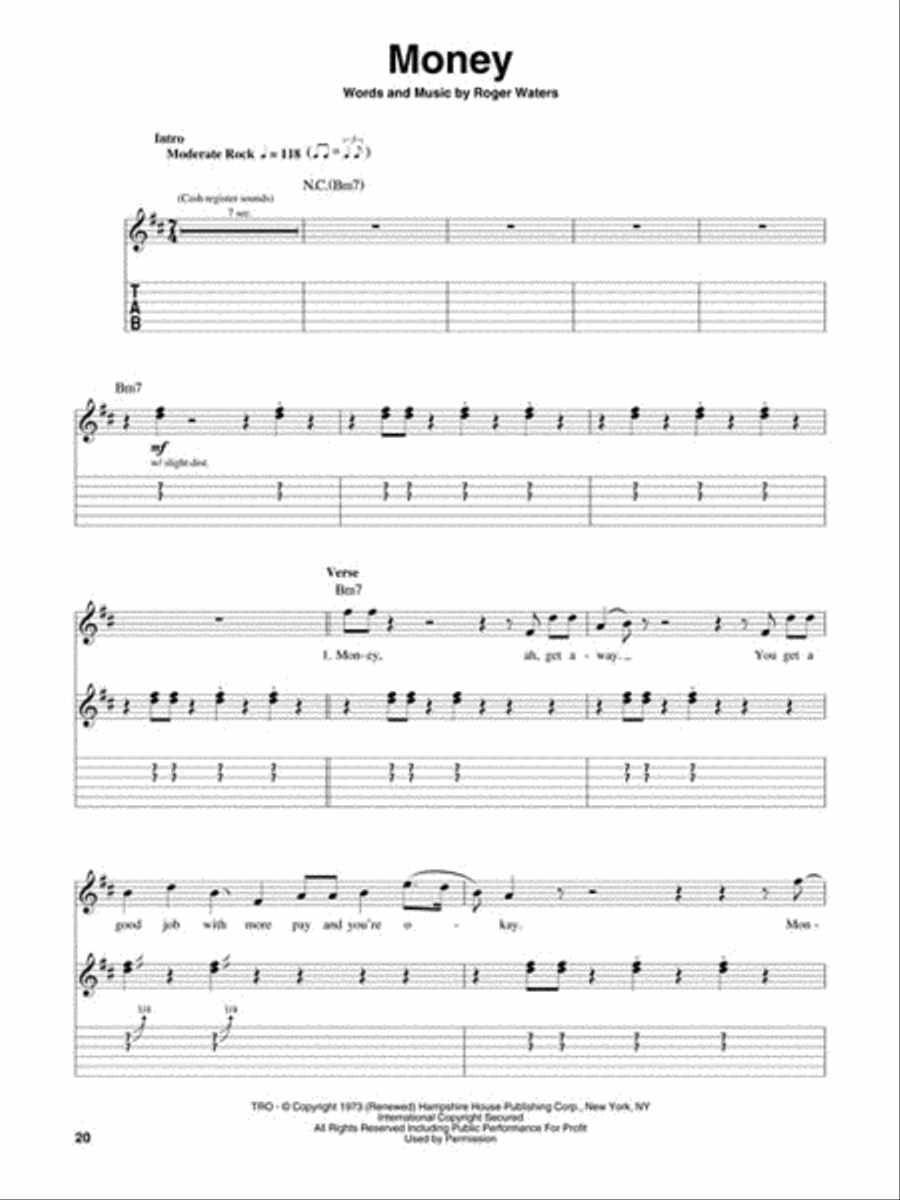 Pink Floyd – Dark Side of the Moon Guitar Tablature scores gallery preview page 5