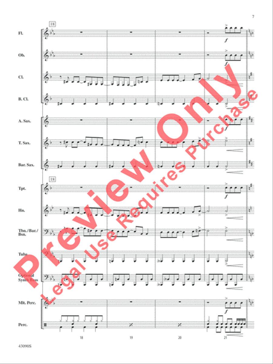 Everything Is Awesome (Awesome Remixxx!!!) (from The Lego Movie) Concert Band scores gallery preview page 7