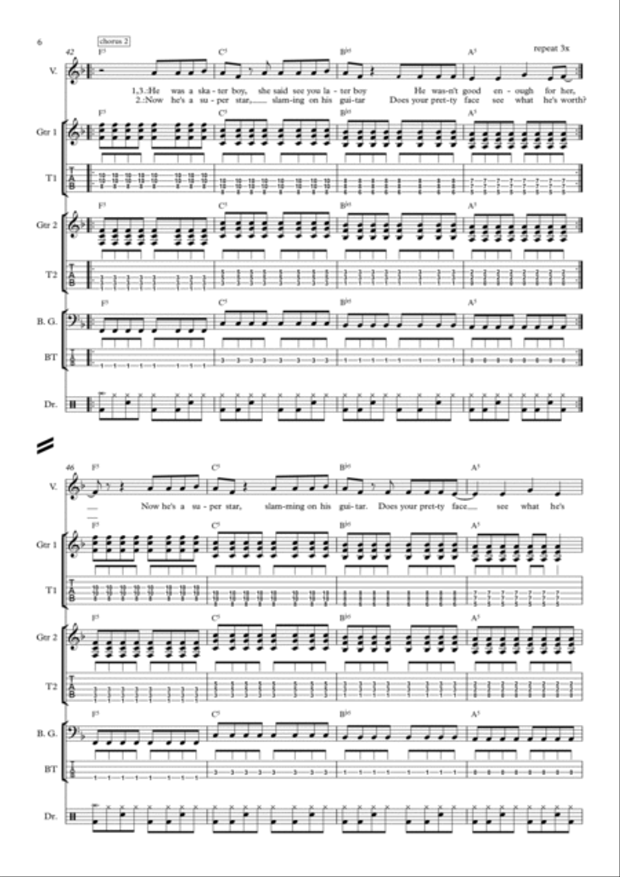 Sk8er Boi Voice scores gallery preview page 6