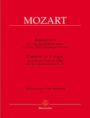Book cover for Concerto for Viola and Orchestra A major