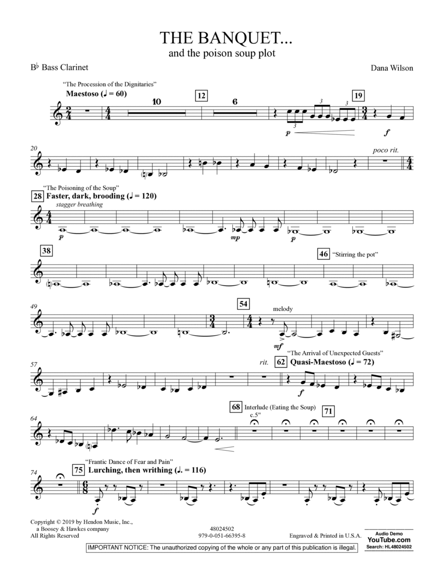 The Banquet...and the poison soup plot - Bb Bass Clarinet Concert Band scores gallery preview page 1