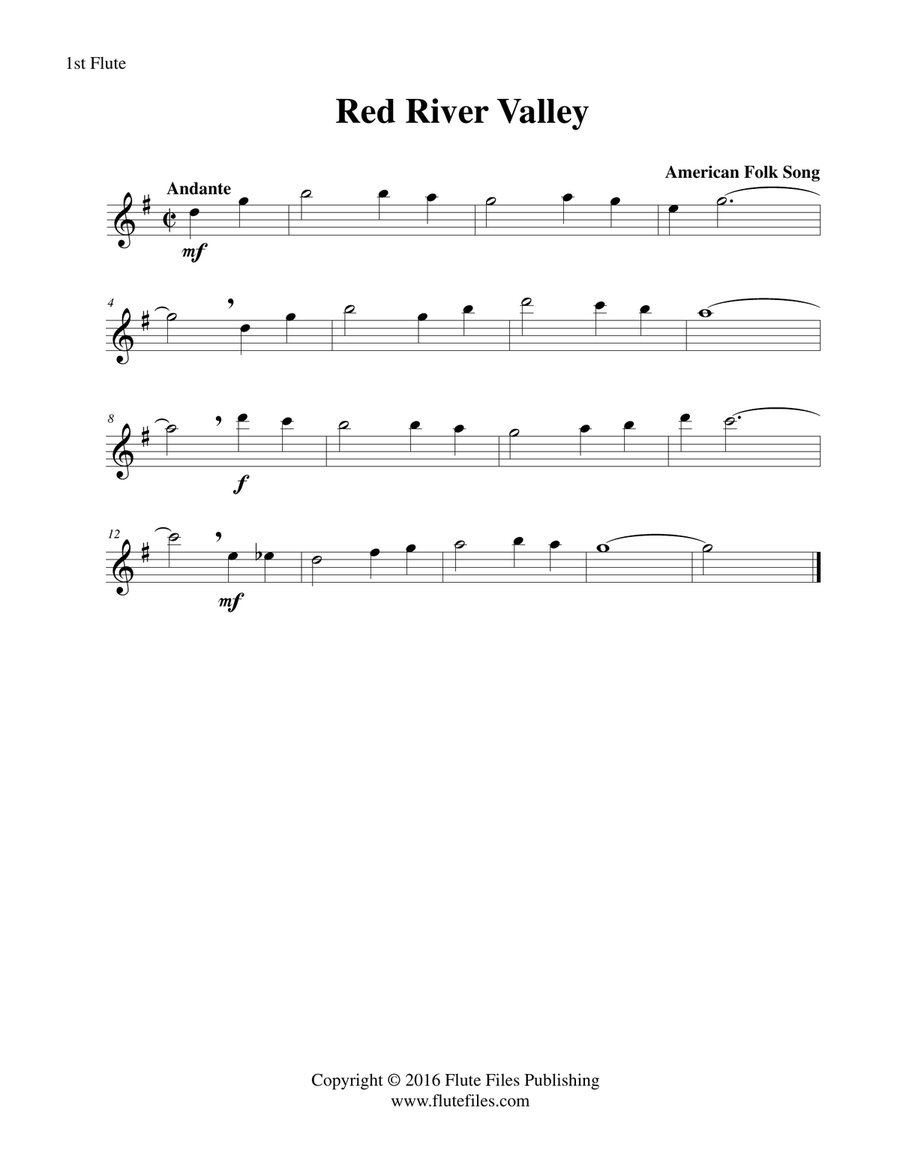 Red River Valley - Flute Quartet Flute Quartet scores gallery preview page 5