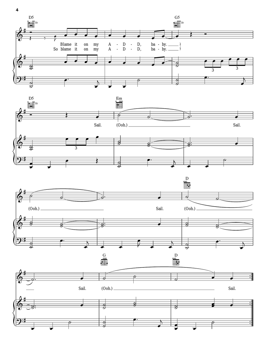 Sail Acoustic Guitar scores gallery preview page 4