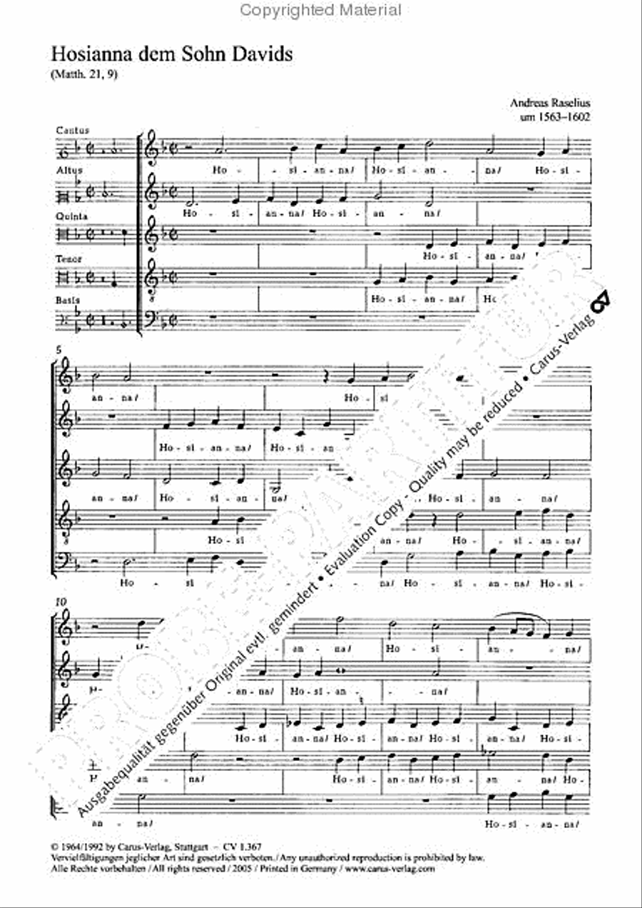 O hosanna, thou Son of David (Hosianna dem Sohne Davids) SSATB scores gallery preview page 2