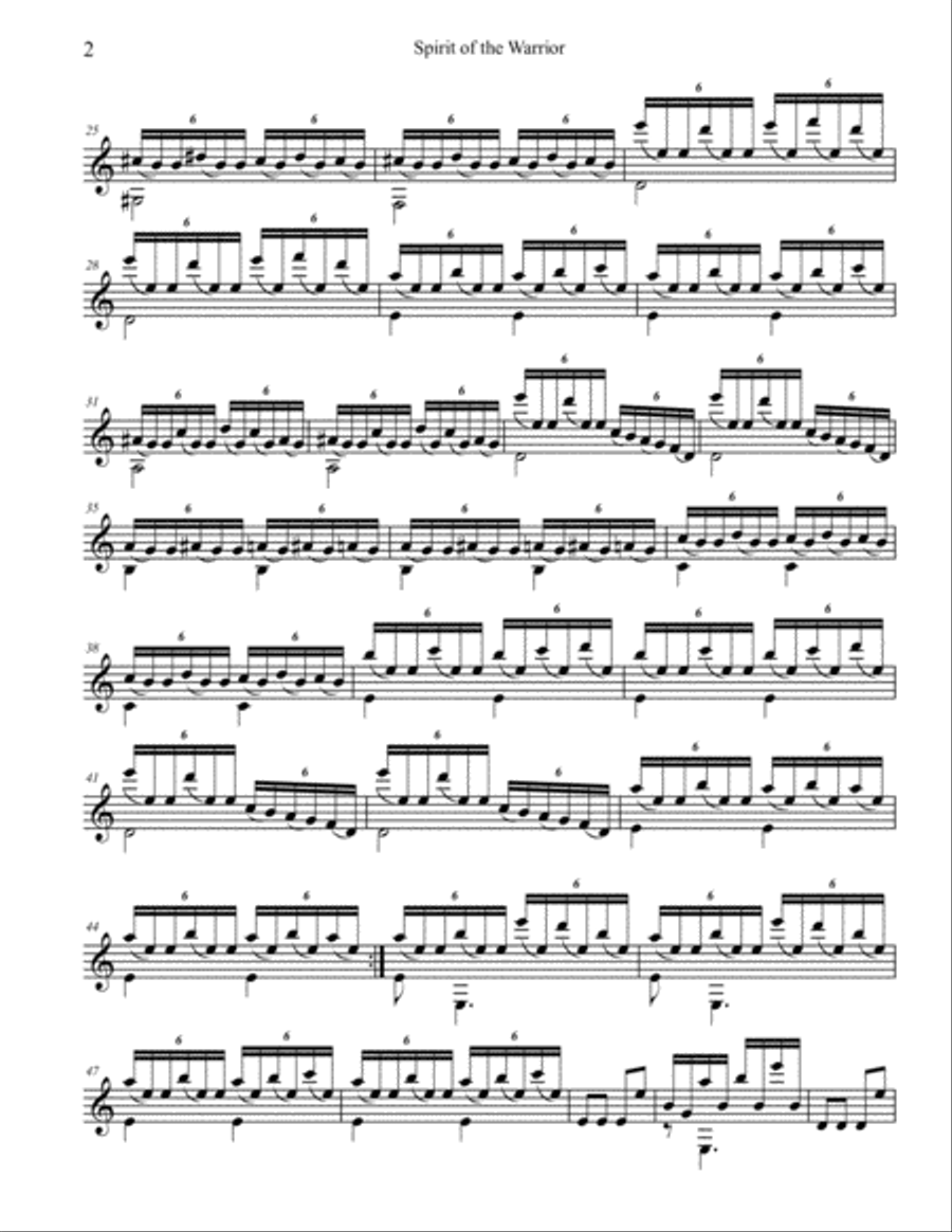 Spirit of the Warrior Spirit of the Warrior Guitar Tablature scores gallery preview page 2