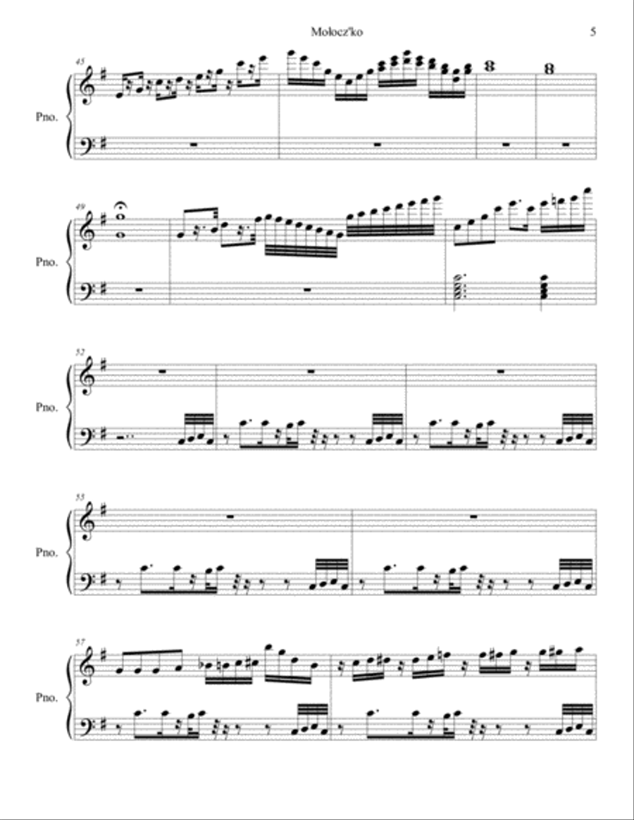 Mołocz'ko - The small classical Milk Piano Solo scores gallery preview page 5