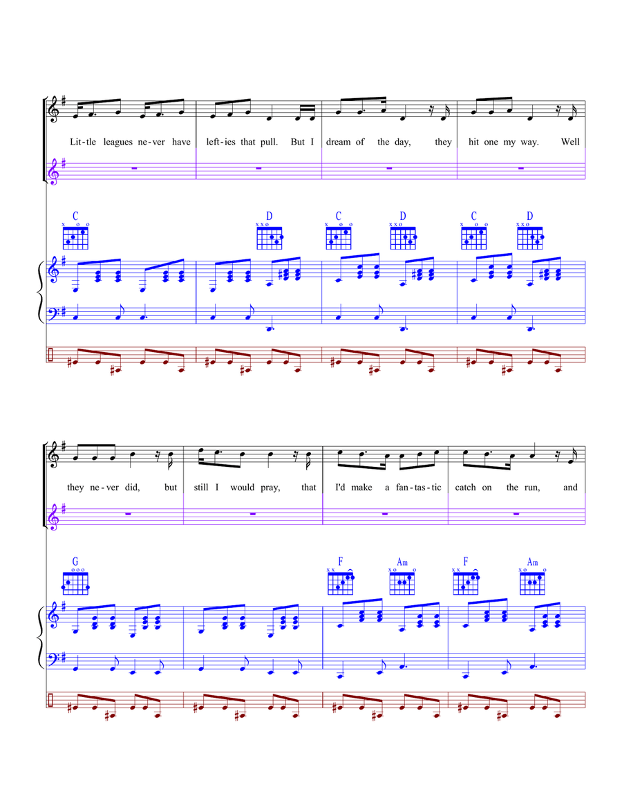 RIGHT FIELD Piano, Vocal scores gallery preview page 4