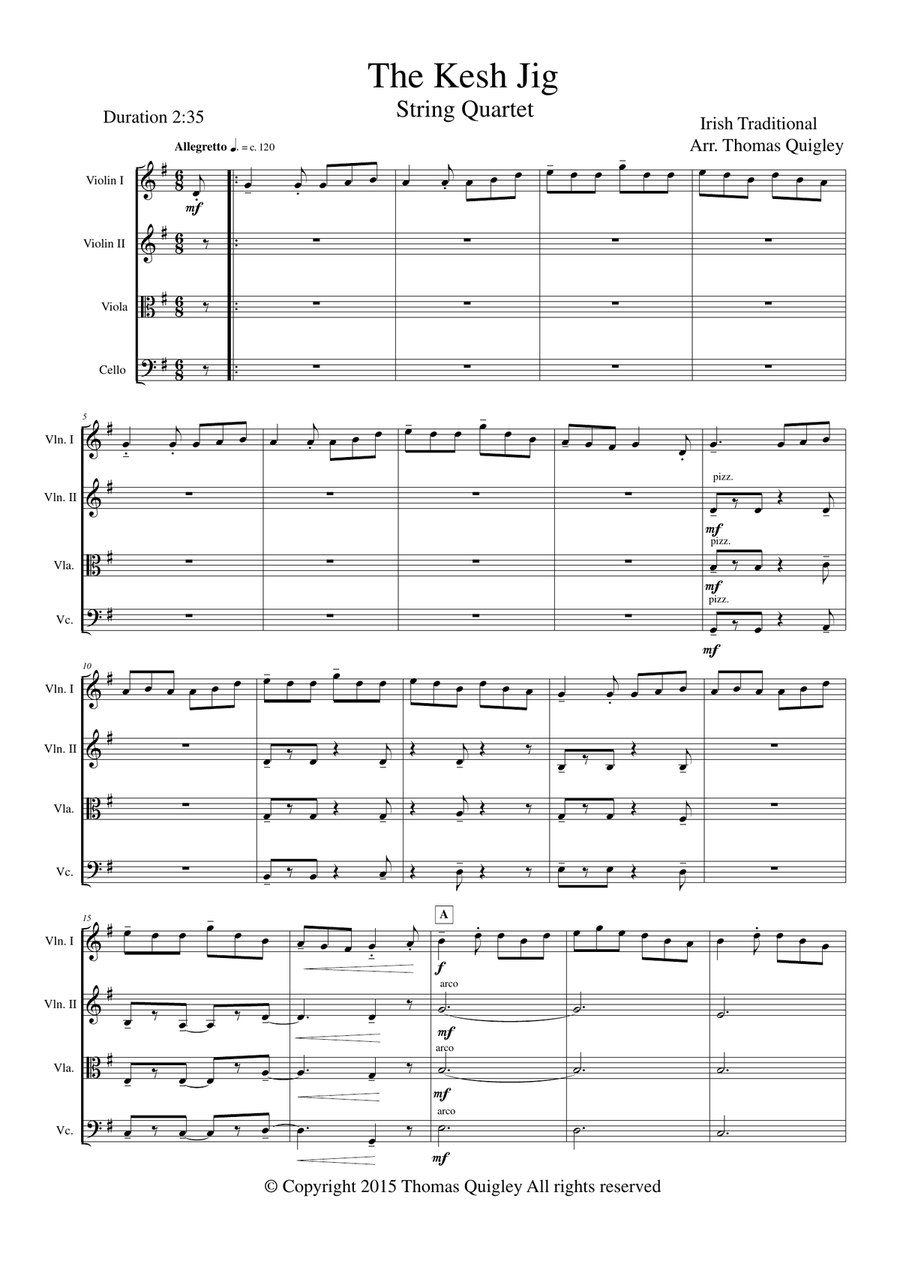 The Kesh Jig String Quartet scores gallery preview page 1