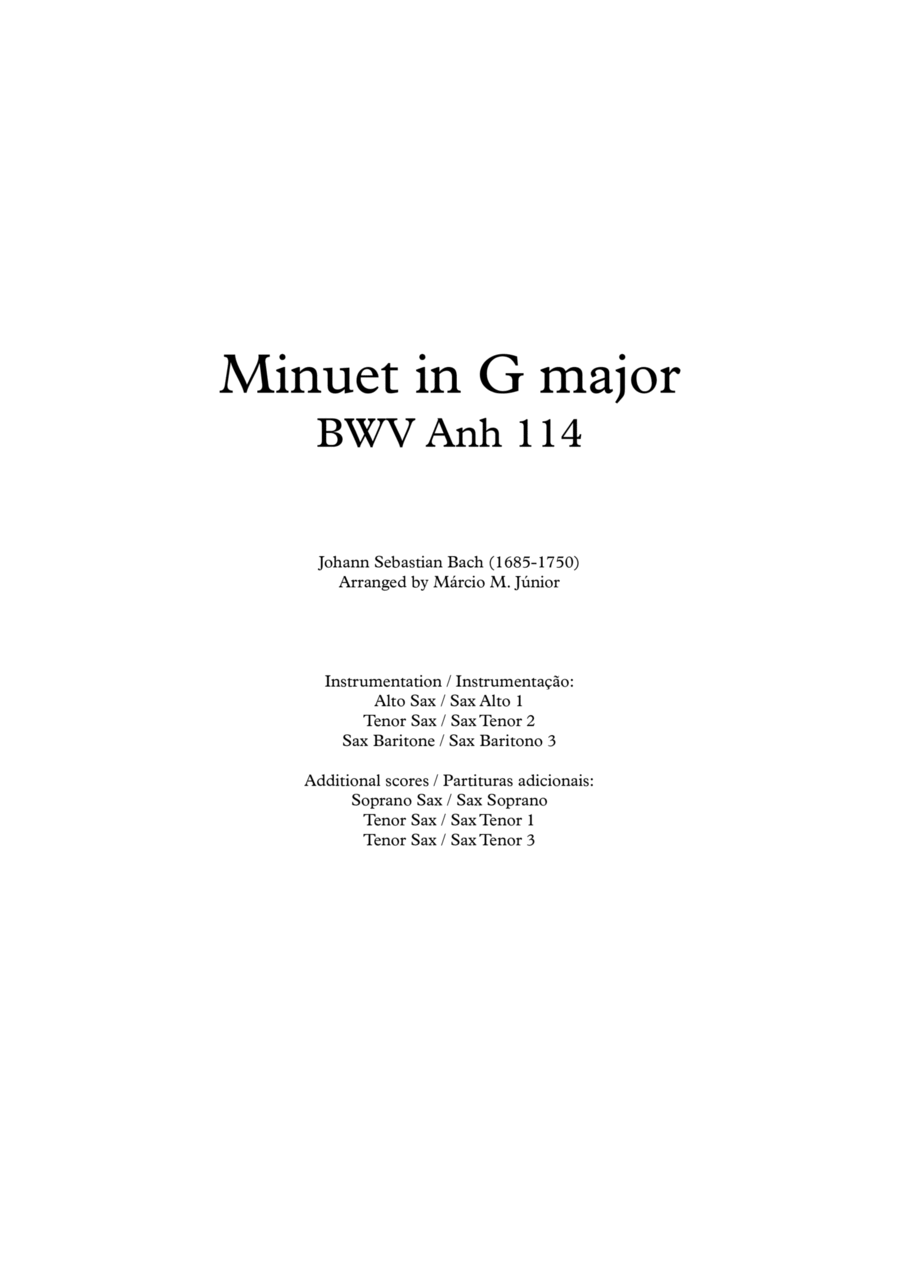Minuet in G major - BWV Anh 114 Woodwind Trio scores gallery preview page 1