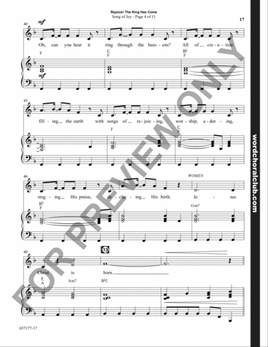 Rejoice! The King Has Come - Choral Book Unison Choir scores gallery preview page 18