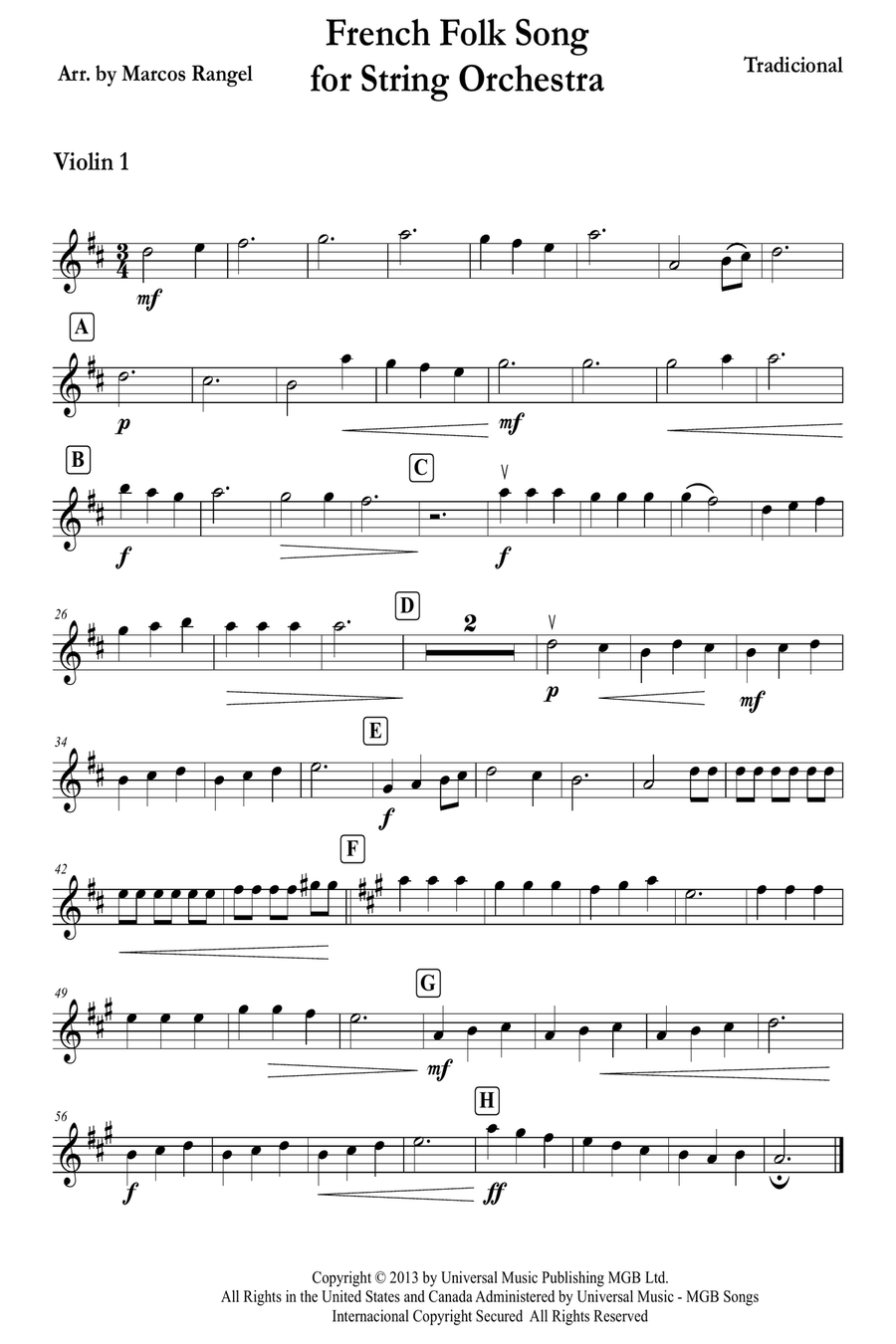 French Folk Song for String Orchestra Chamber Music scores gallery preview page 5