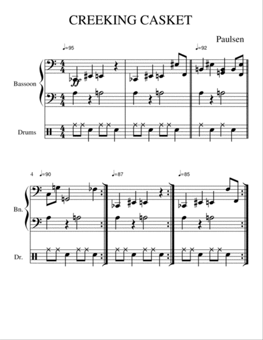 CREEKING CASKET CREEKING CASKET Bassoon scores gallery preview page 1