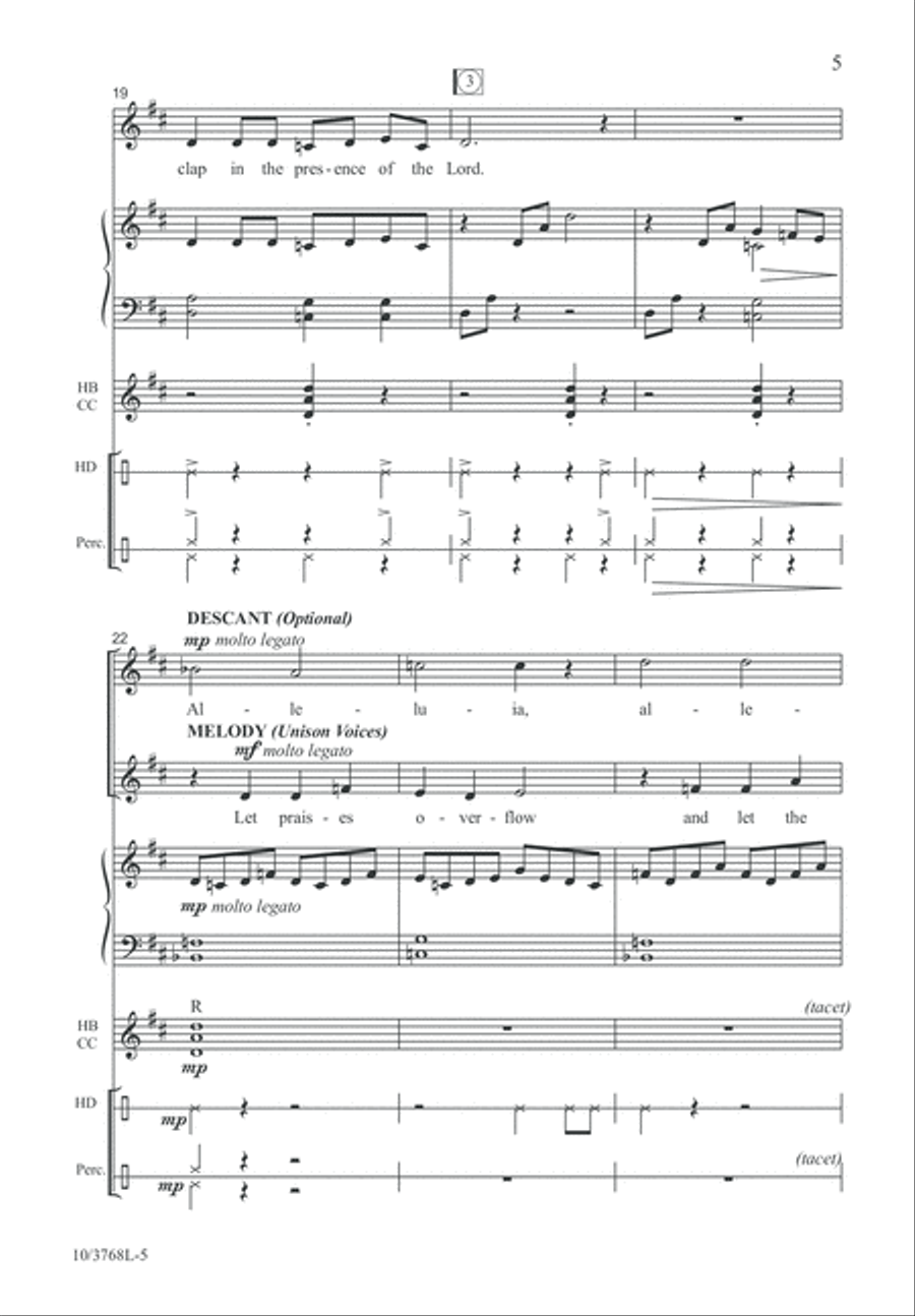 I Will Clap My Hands Unison Choir scores gallery preview page 5