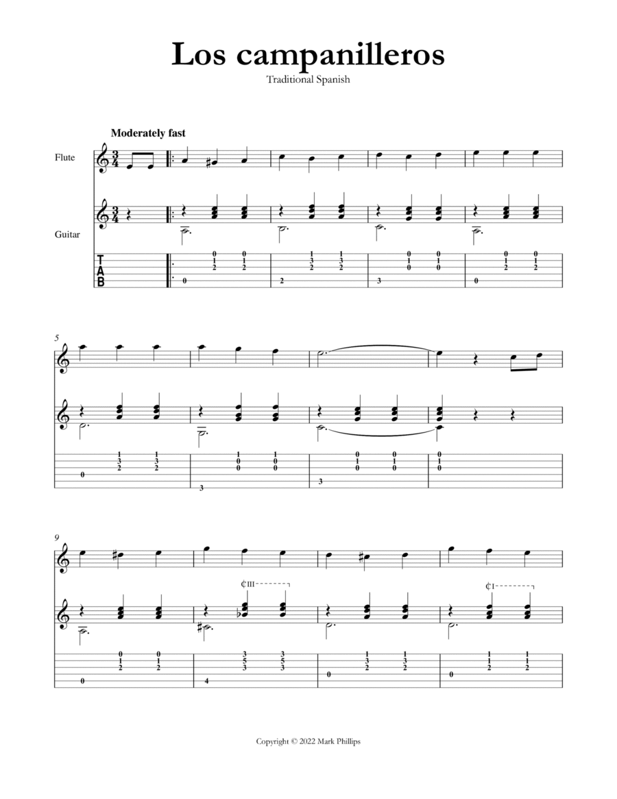 Los campanilleros Los campanilleros Flute scores gallery preview page 1