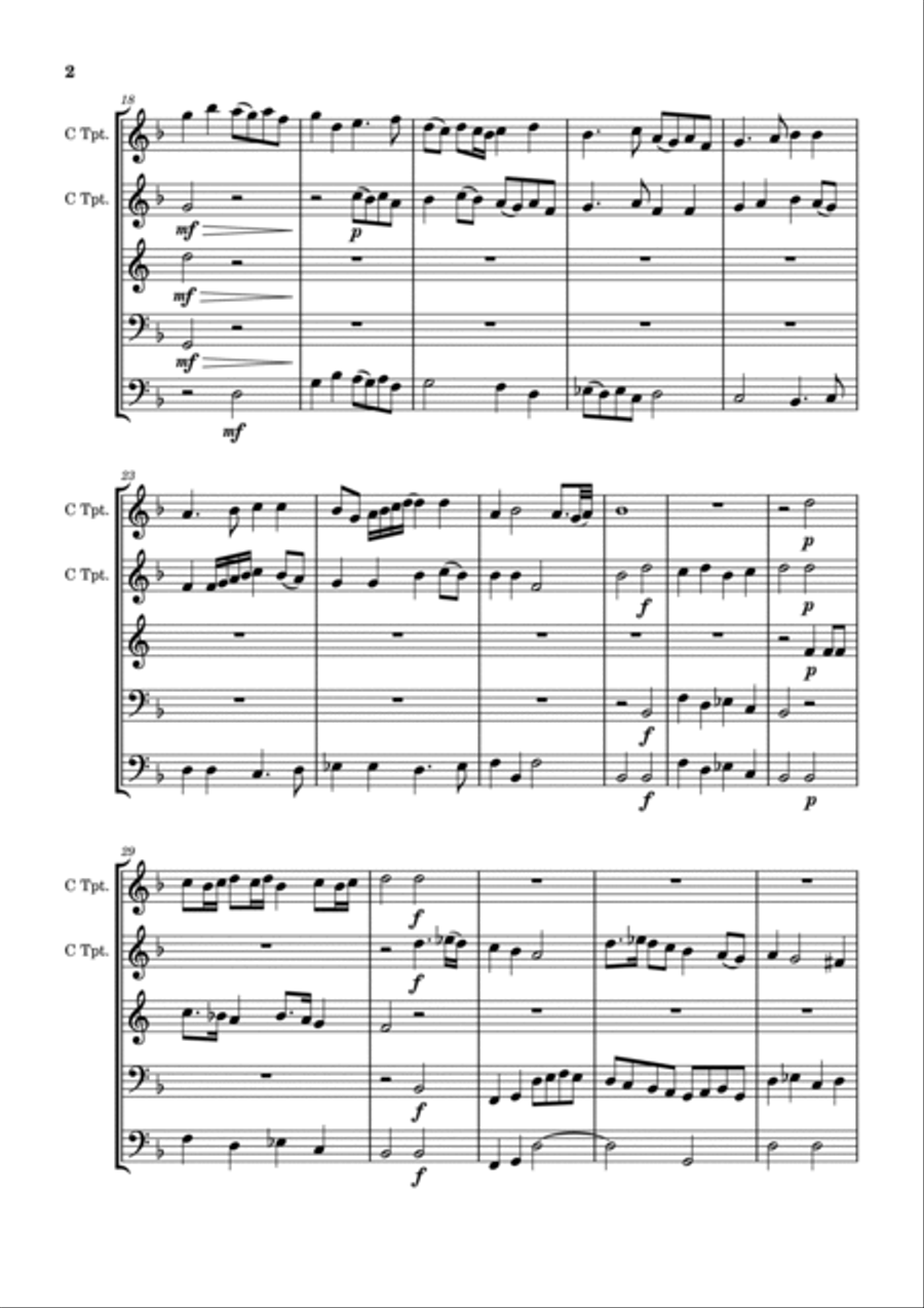 Benedetto Re Canzone a 4 Horn scores gallery preview page 2