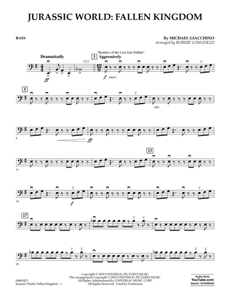 Jurassic World: Fallen Kingdom (arr. Robert Longfield) - Bass