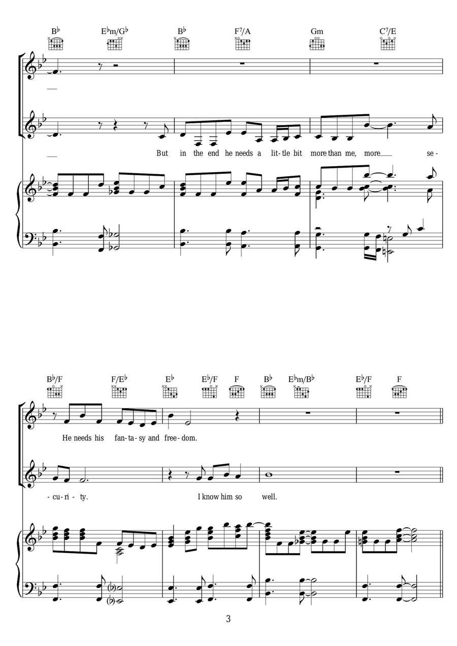 I Know Him So Well (from Chess) Piano, Vocal, Guitar scores gallery preview page 3