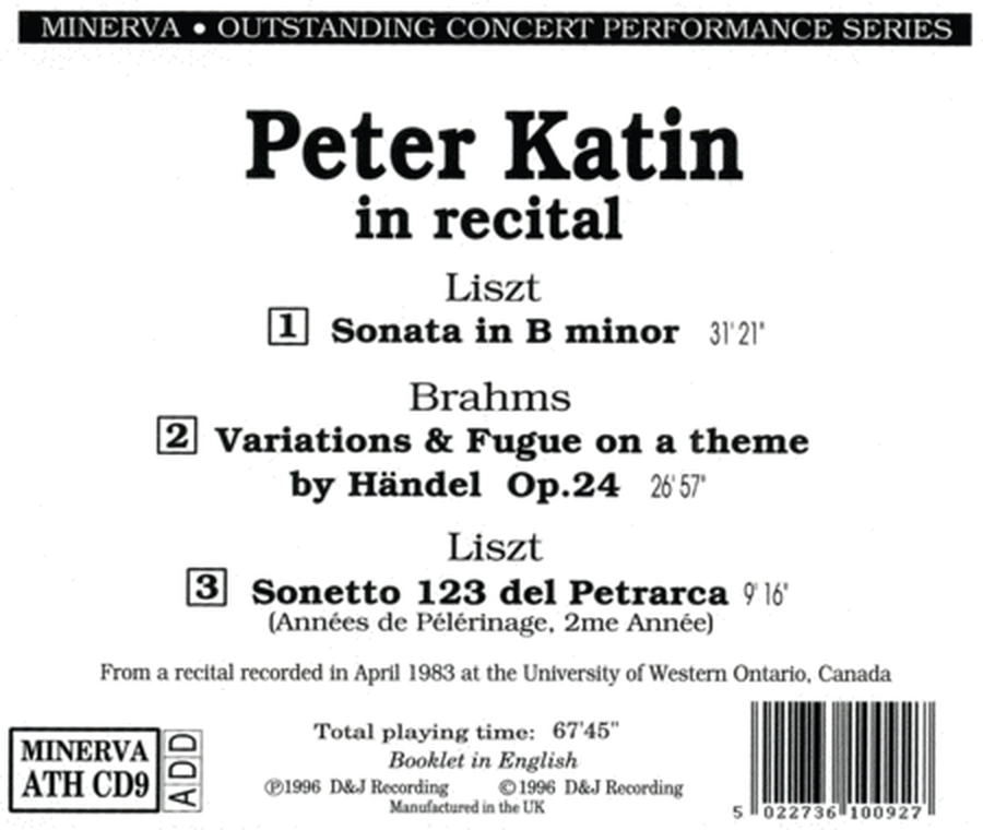 Peter Katin in Recital