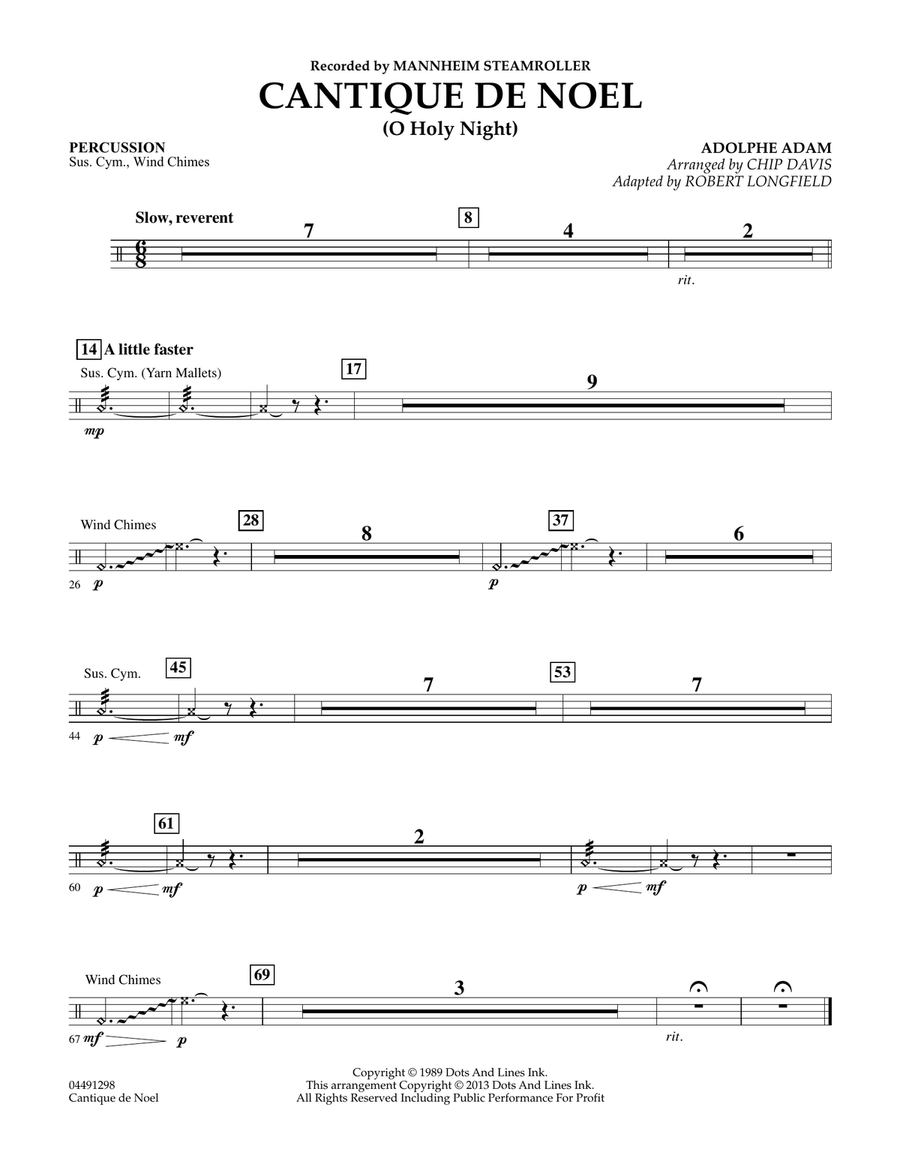 Cantique de Noel (O Holy Night) - Percussion Orchestra scores gallery preview page 1