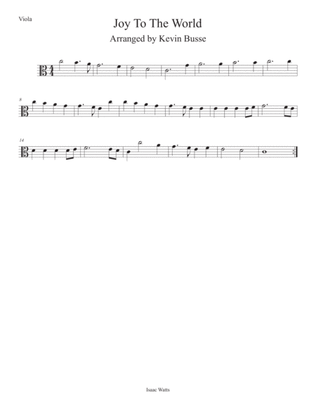 Joy To The World (Easy key of C) Viola