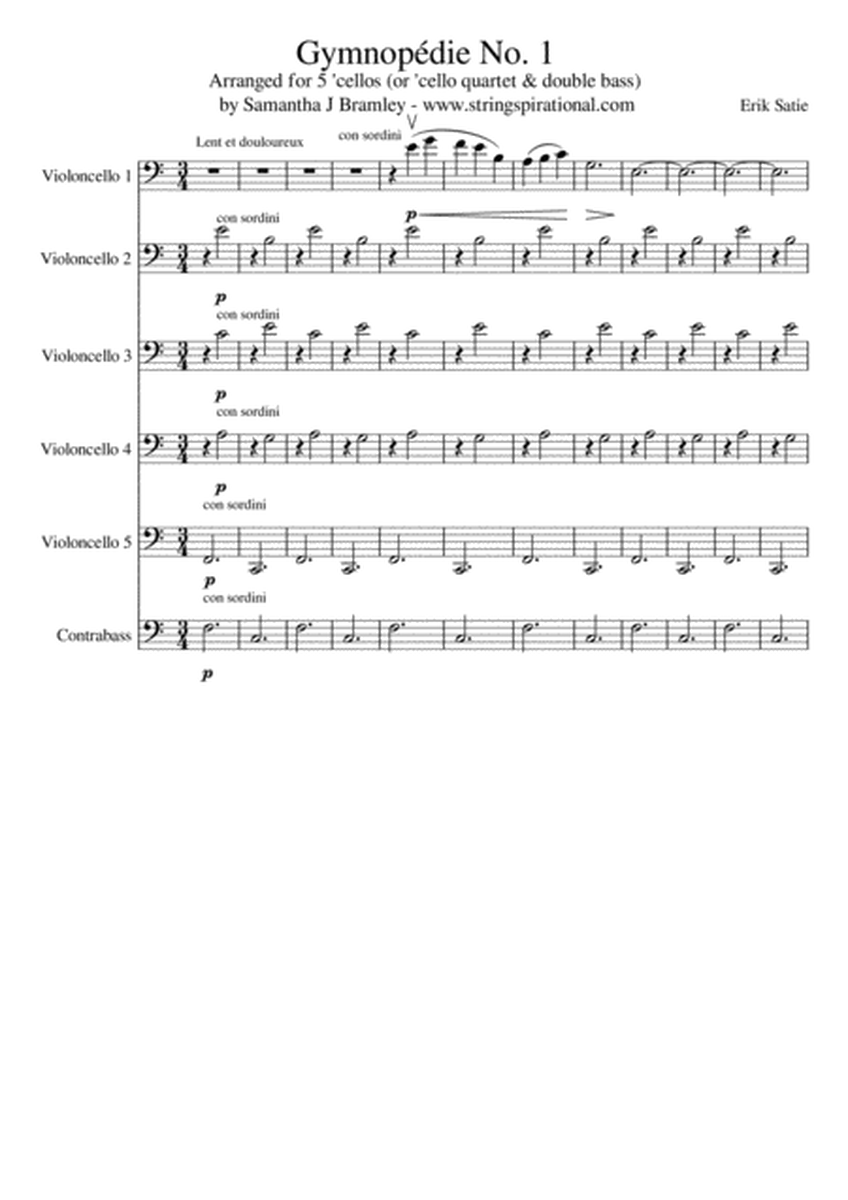 Gymnopédie No. 1 arranged for 'cello/bass ensemble image number null